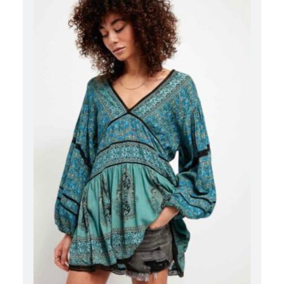 Free People Luna Scarf‎ Print Tunic - Picture 1 of 9